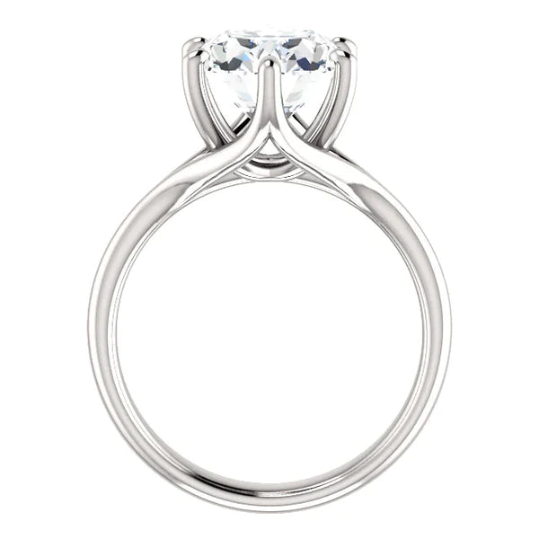 Real Diamond Solitaire Cathedral Setting Engagement Ring Women Jewelry