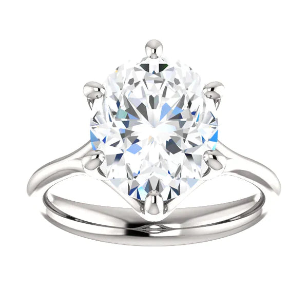 Real Diamond Solitaire Cathedral Setting Engagement Ring Women Jewelry