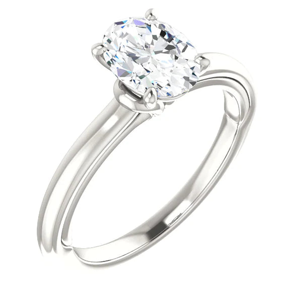 Real Diamond Solitaire Ring 5 Carats Cathedral Setting White Gold 14K