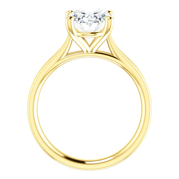 Real Diamond Solitaire Ring 5 Carats Women Yellow Gold Jewelry New