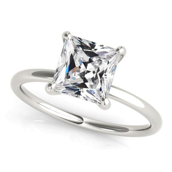 Real Diamond Solitaire Ring Cushion Old Mine Cut White Gold 5 Carats
