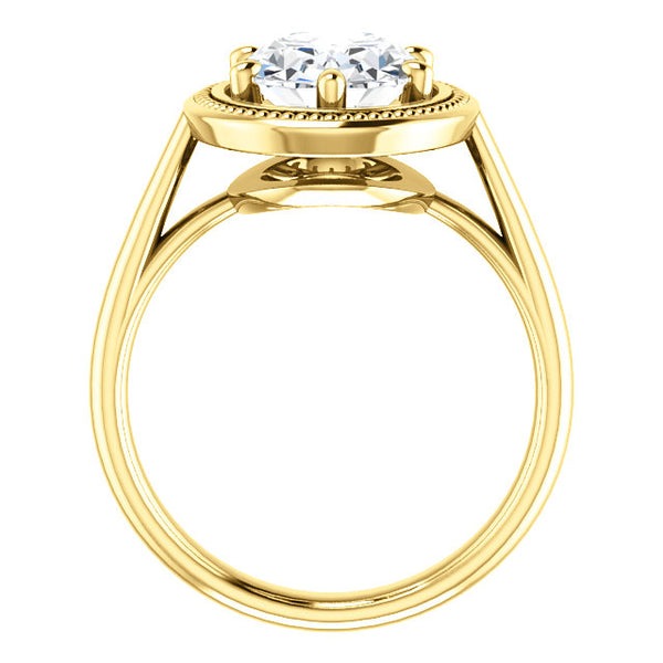 Real Diamond Solitaire Ring Vintage Style 4 Carats Yellow Gold 14K
