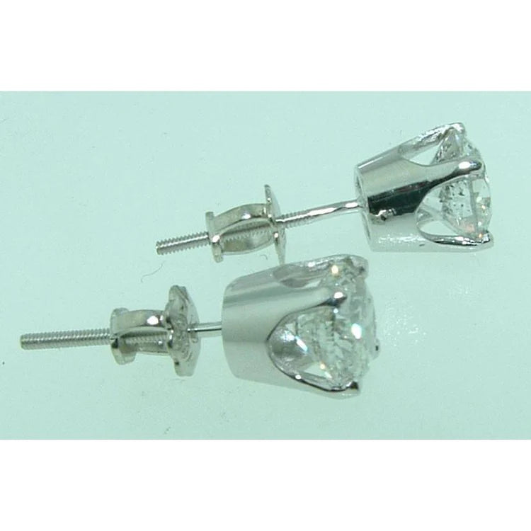 Real Diamond Studs Earrings 2.50 Ct. Platinum Women