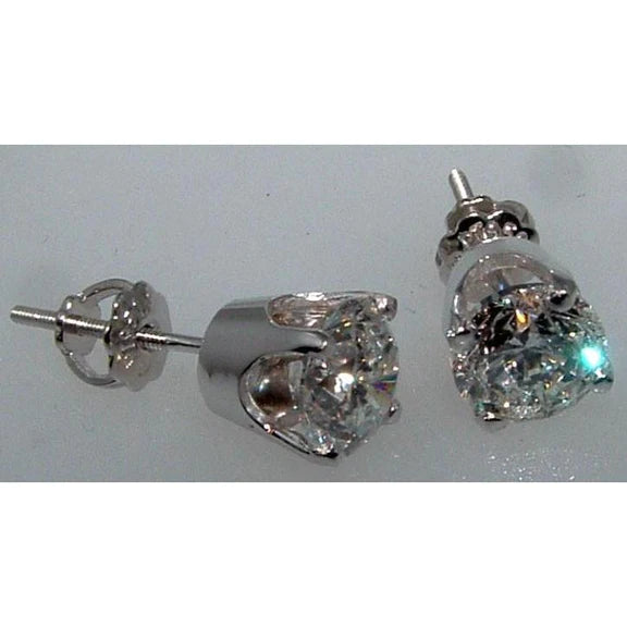 Real Diamond Studs Earrings Platinum Women Jewelry