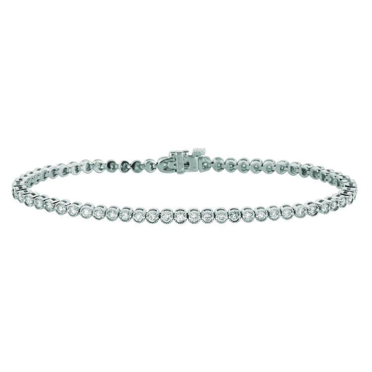 Real Diamond Tennis Bracelet 3 Carats 14K White Gold