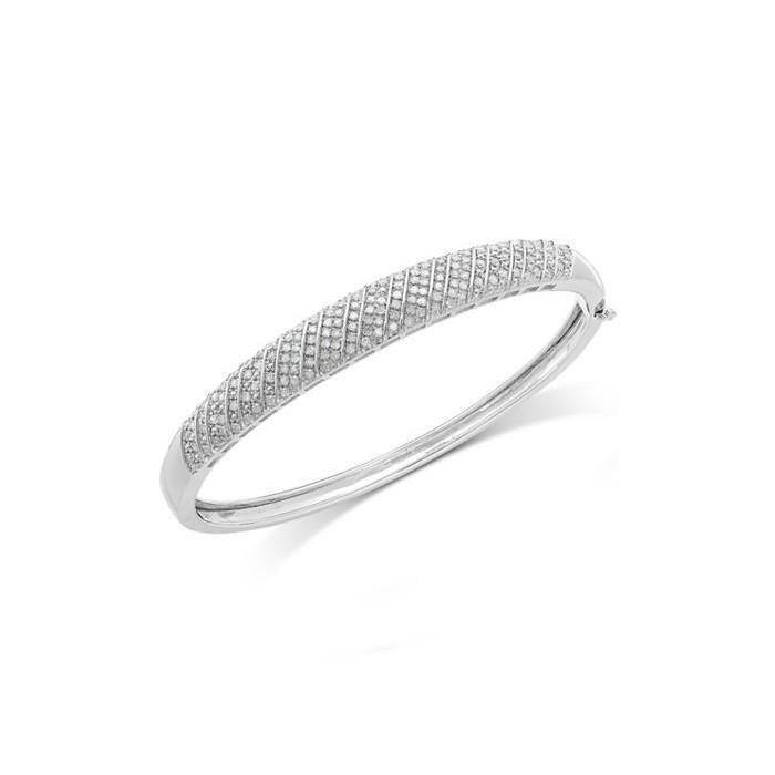 Real Gorgeous Round Diamond Bangle 4.50 Ct White Gold - Bangle-harrychadent.ca