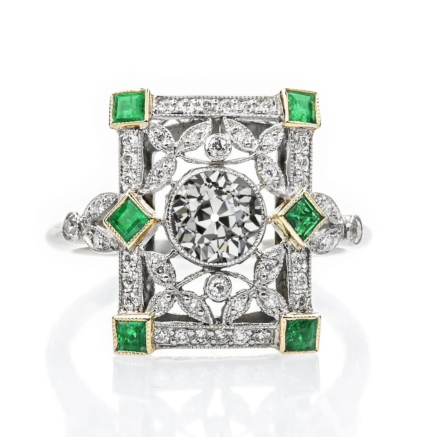natural round diamond 2ct ring front view