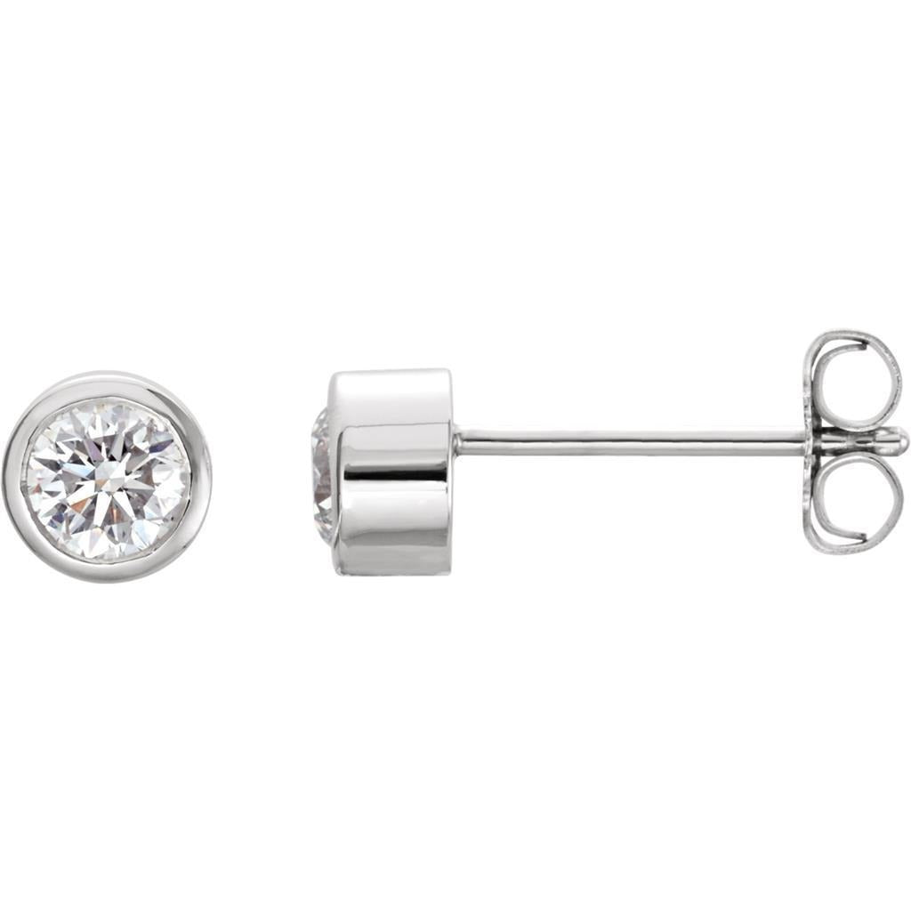 Real Round Diamond Stud Women Earring 1.20 Ct. White Gold Jewelry - Stud Earrings-harrychadent.ca