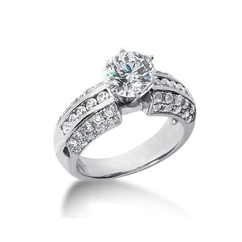 Real Round Diamonds Anniversary Ring 2.25 Carats White Gold 14K Jewelry