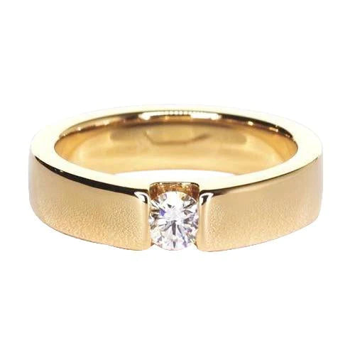 Real Tension Set 0.30 Carats Yellow Gold 14K Anniversary Band