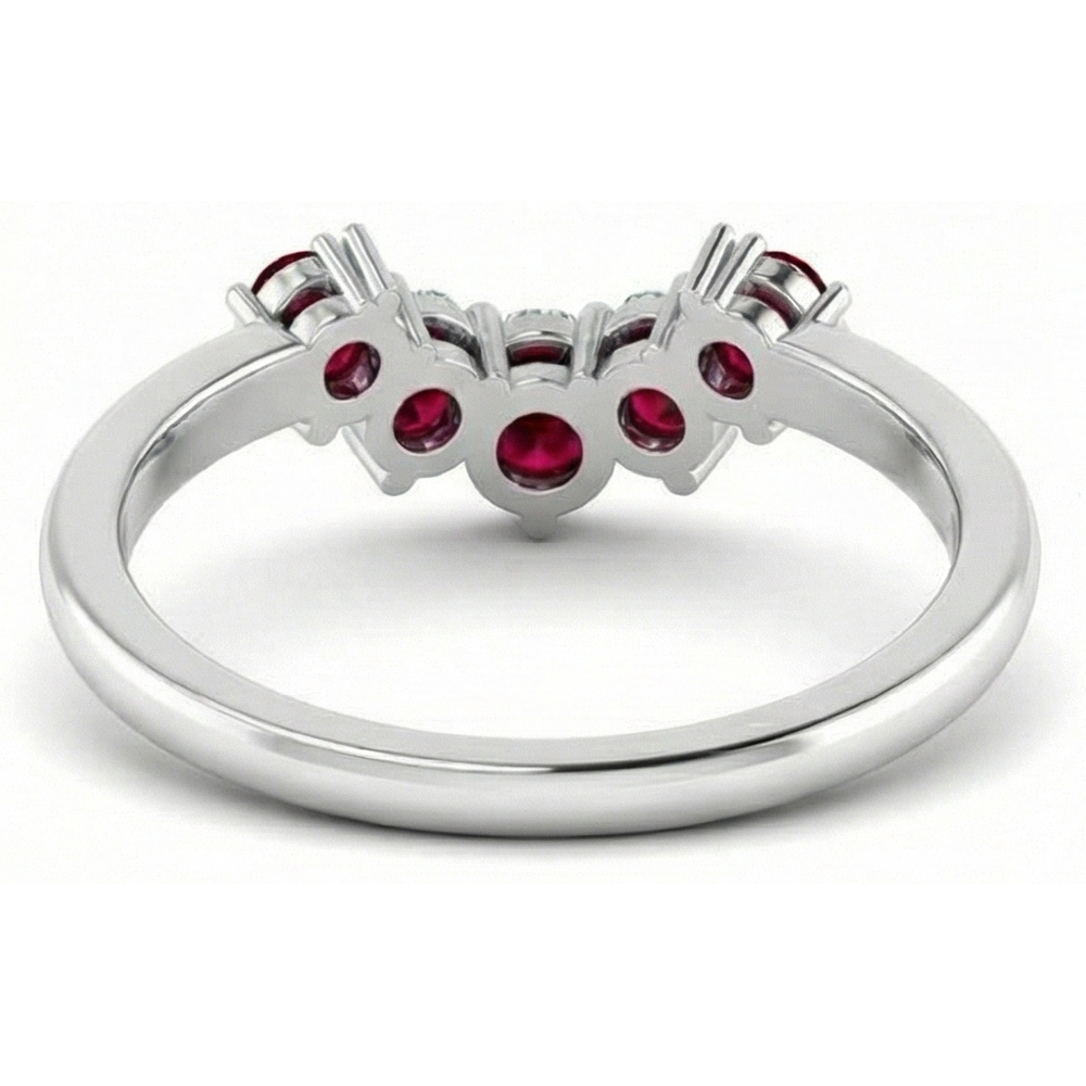 natural round ruby 3.30ct ring top view