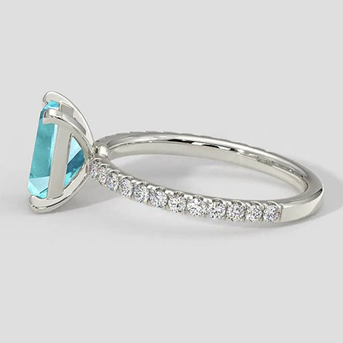 Ring Paraiba Tourmaline 1.50ct Emerald Style
