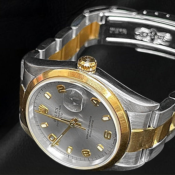 Date Silver Arabic 34mm