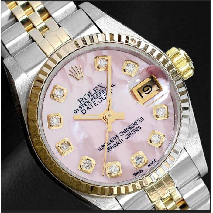 Rolex Pink Diamond Dial 1994 Two Tone 26 mm