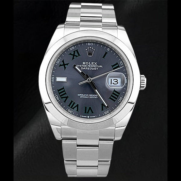 Rolex 126300 Datejust 41mm Grey Roman Luminous Dial Stainless Steel Watch