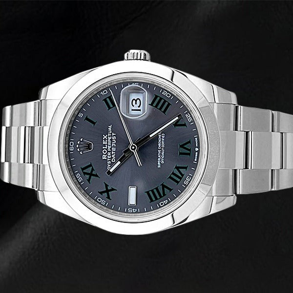 Rolex 126300 Datejust 41mm Grey Roman Luminous Dial Stainless Steel Watch