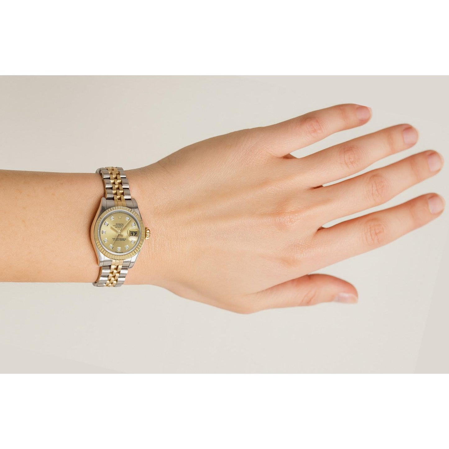 Rolex 179173 Datejust 26 mm Champagne Diamond Dial Year 2014 Two Tone Watch P1