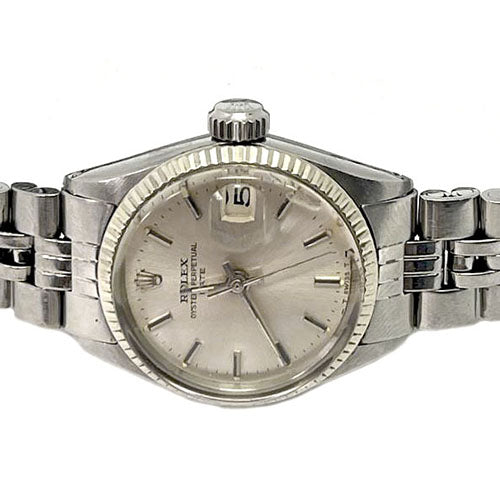 Rolex Date Steel Stick Dial Watch