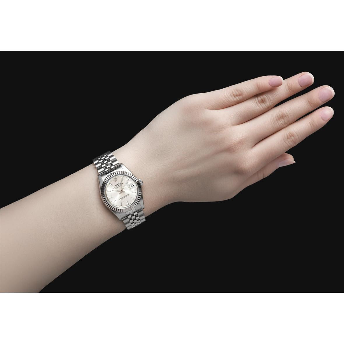 Rolex Date-just 31mm Silver Luminous Women Watch P4