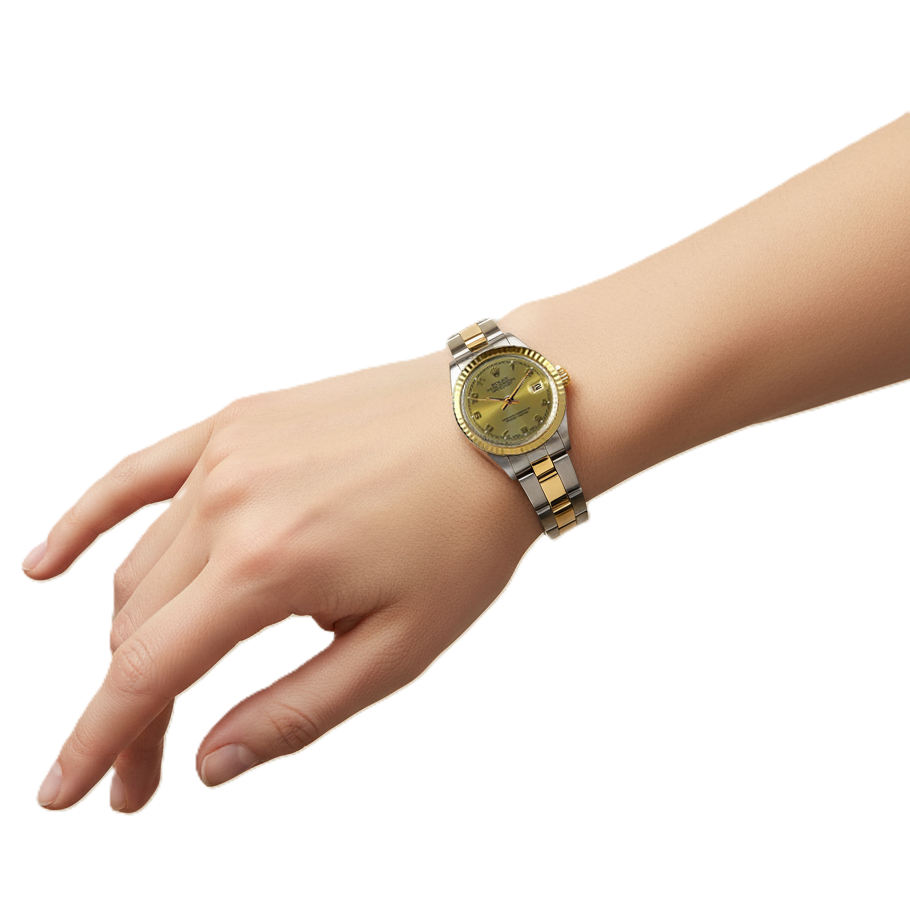 Rolex Date Watch Ladies Rolex Arabic Dial Two Tone