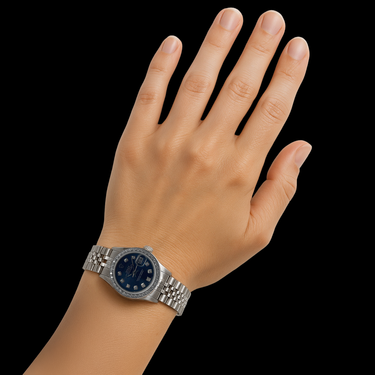 Rolex Datejust 26 mm Dark Blue Diamond Dial Stainless Steel Jubilee Bracelet Watch