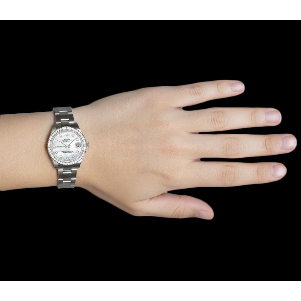 Rolex Datejust 31mm Silver MOP Diamond Men Watch P4