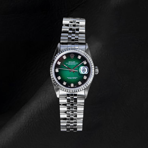 Rolex Datejust 36 mm Green Diamond Dial Stainless Steel Watch