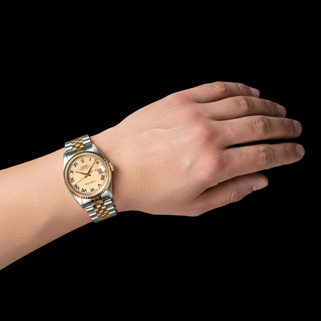 Rolex Datejust Champagne Roman Dial 36 mm Two Tone Watch