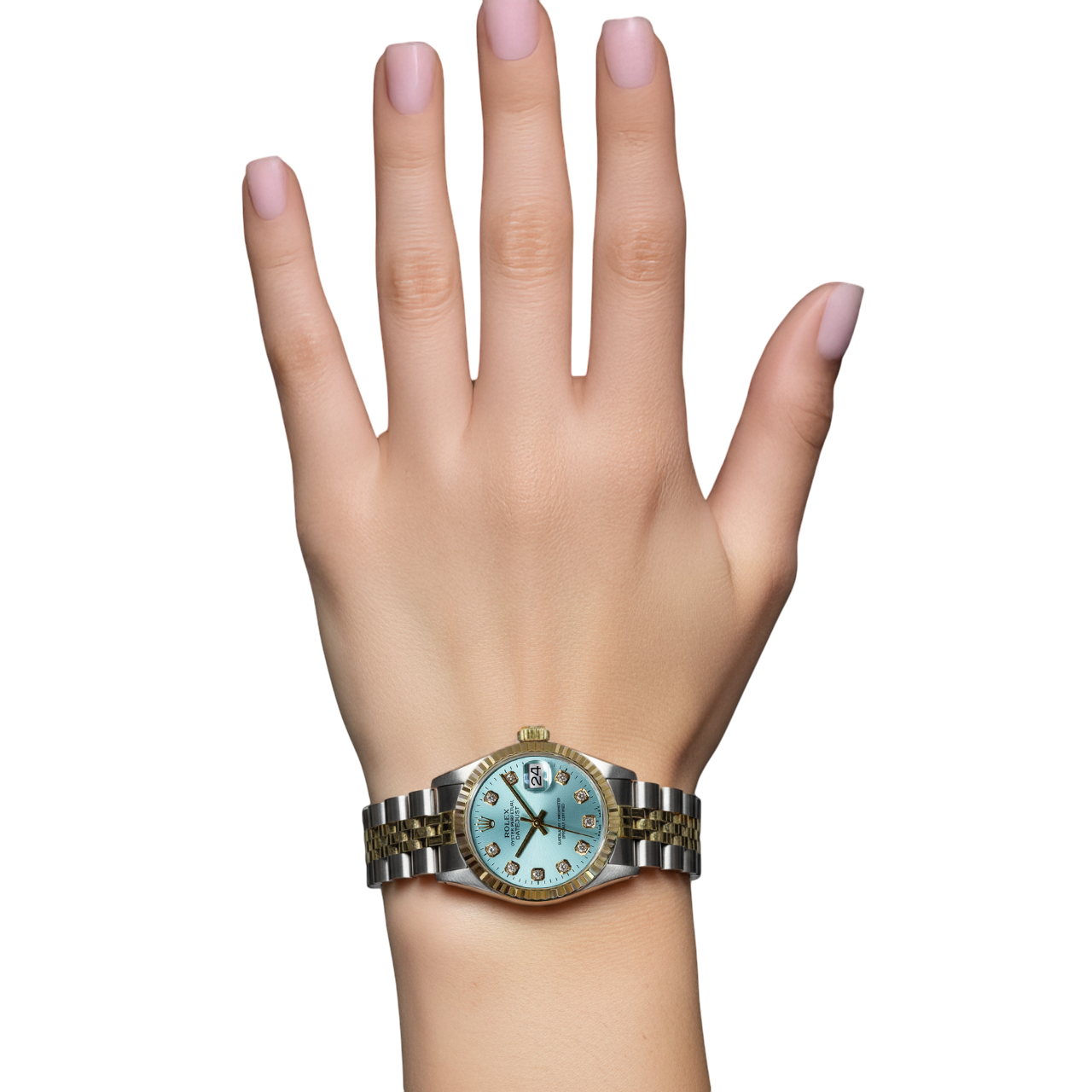 Rolex Datejust Ladies Watch Blue Diamond Dial Two Tone P4
