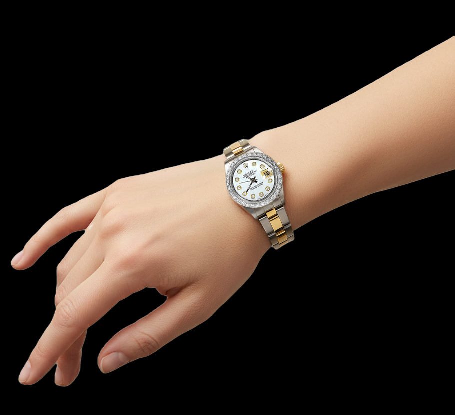 Rolex Datejust Two Tone Ladies Watch Diamond Bezel P3