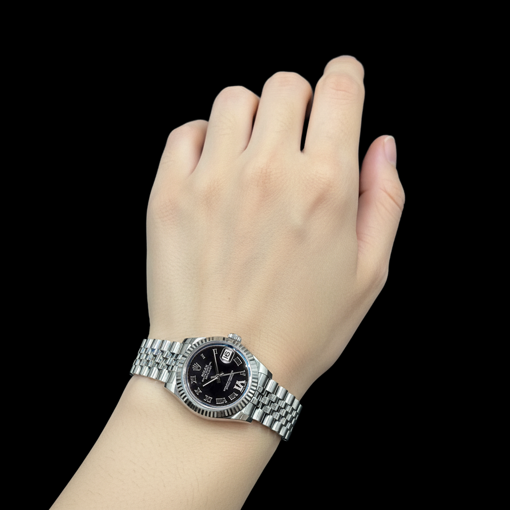 Rolex Ladies Date-Just Deep Purple Roman Dial Stainless Steel 31mm Watch P4