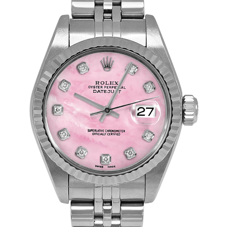 Rolex Lady Datejust Year 2004 26 mm Pink Mother Of Pearl Stainless Steel Watch