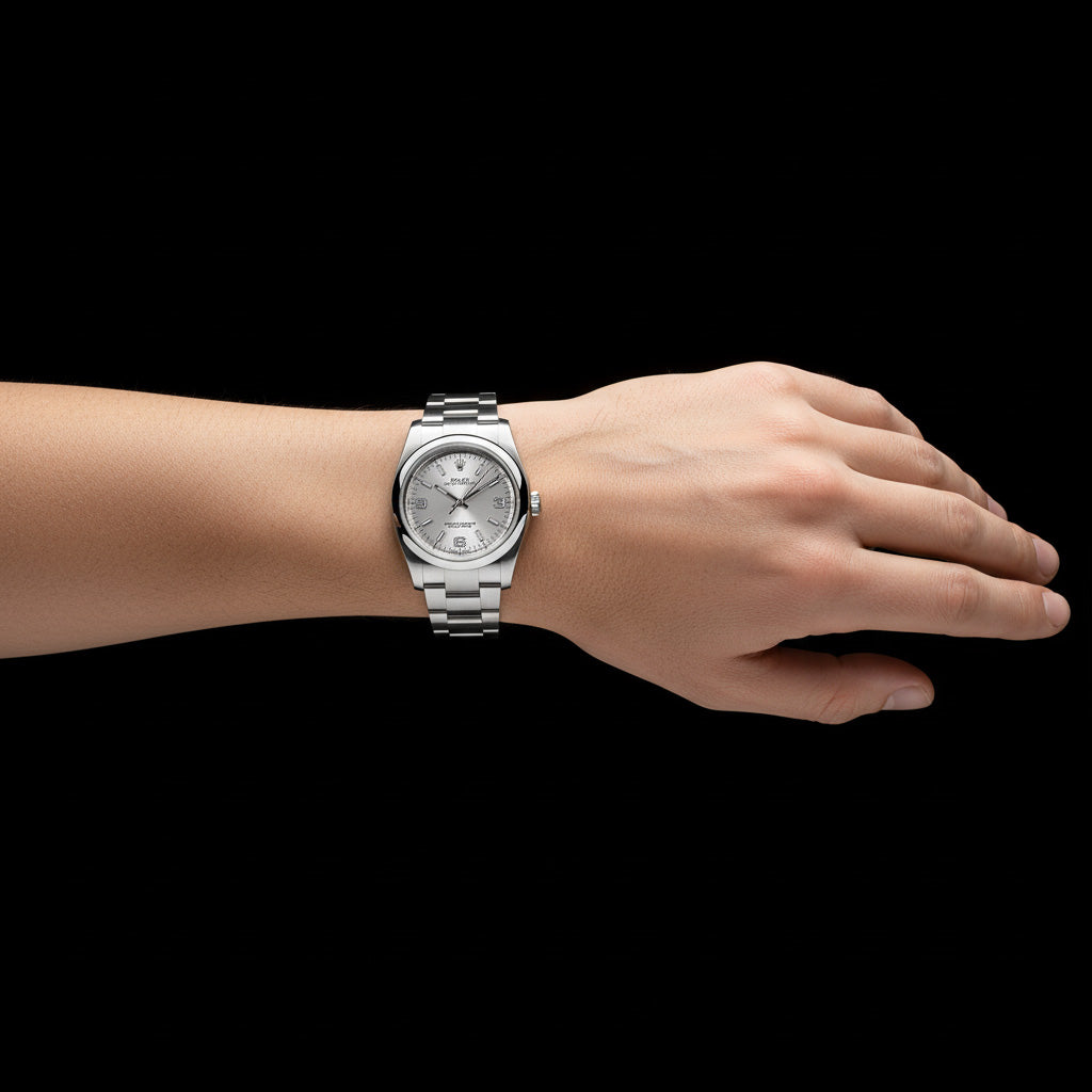 Rolex Oyster Perpetual 116000 Silver Explorer Dial 36mm Steel Men's Watch