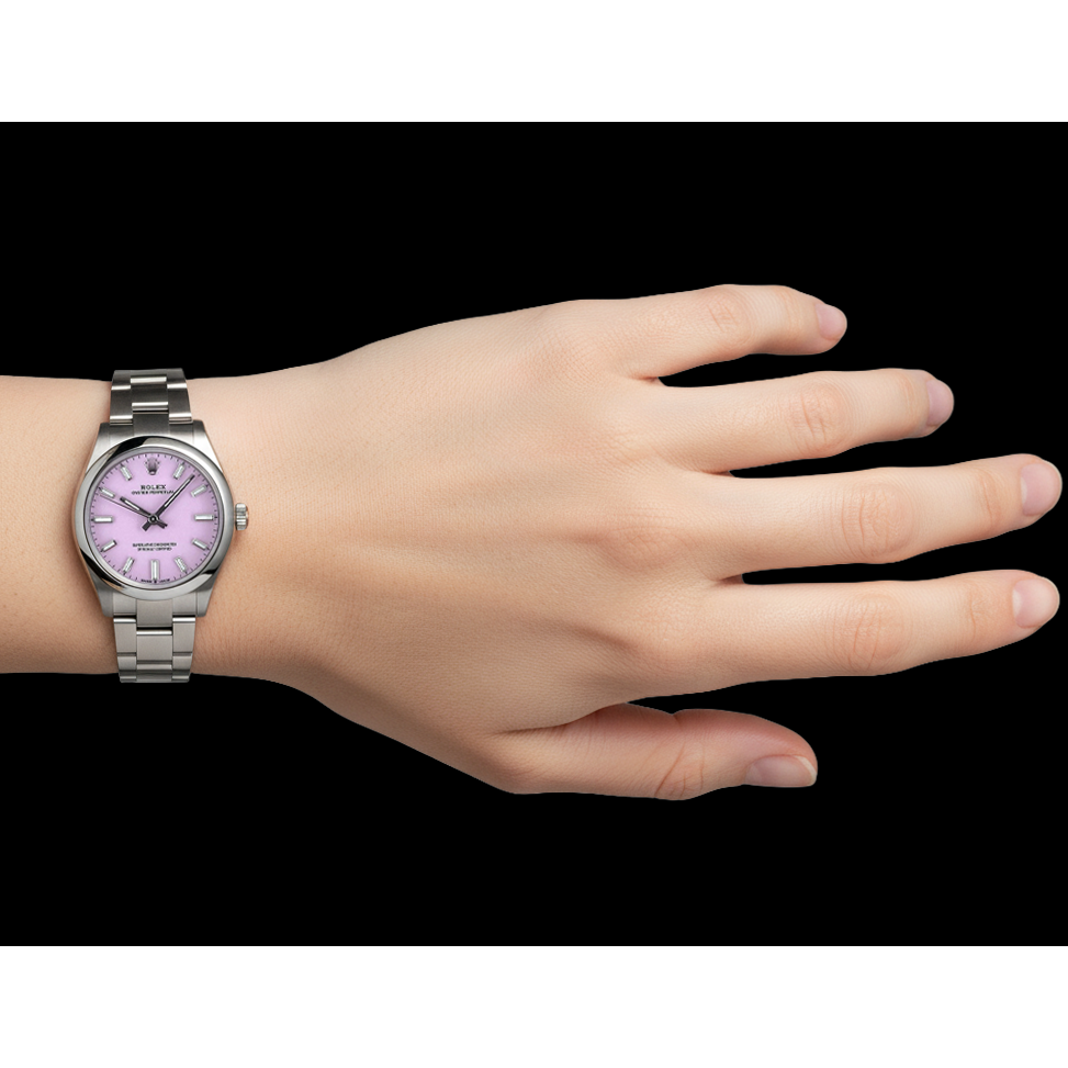 Rolex Oyster Perpetual 31mm Pink Candy Dial Stainless Steel Watch P5