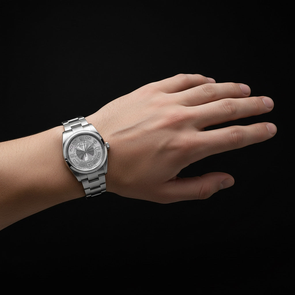 Rolex Oyster Perpetual 36mm 116000 Silver Arabic SS Watch