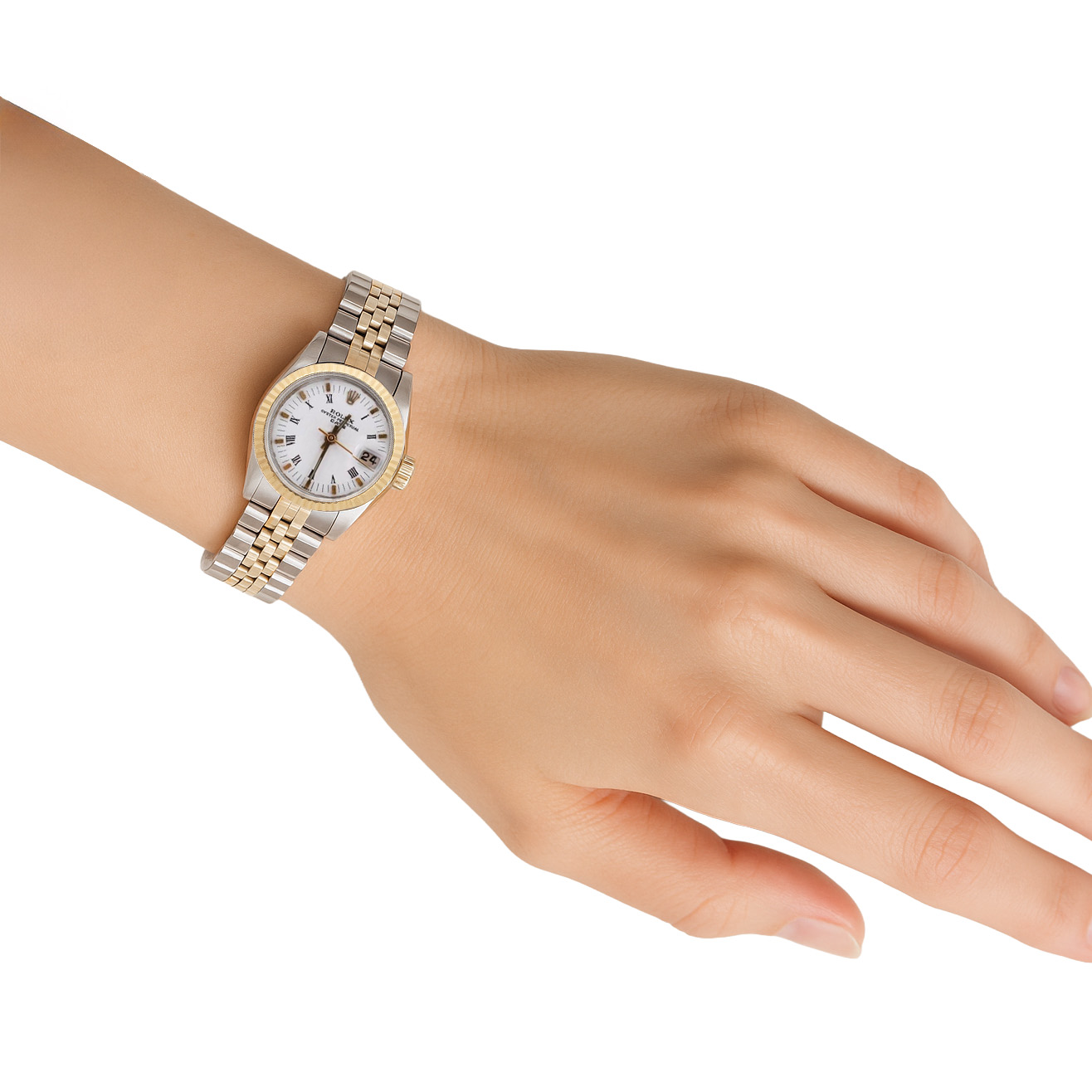 Rolex Two Tone Oyster Perpetual Date Watch Ladies Jubilee Bracelet P2