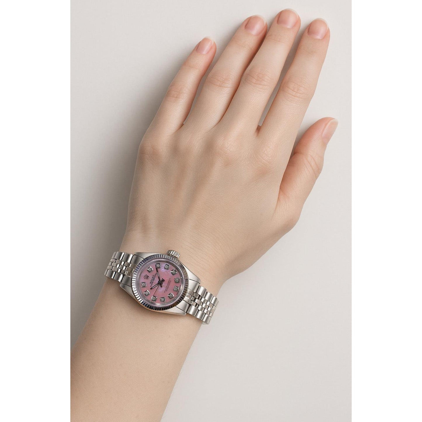 Rolex Watch Datejust Stainless Steel Fluted Bezel Diamond Dial