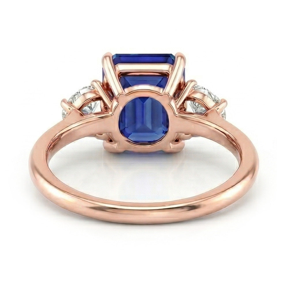 natural emerald sapphire 4ct ring profile view