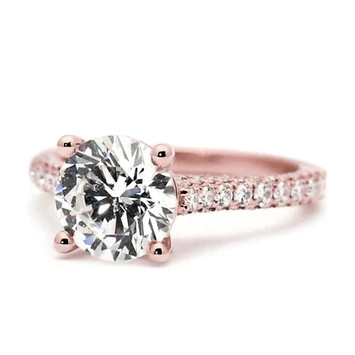 Rose Gold Engagement Ring Natural Diamond