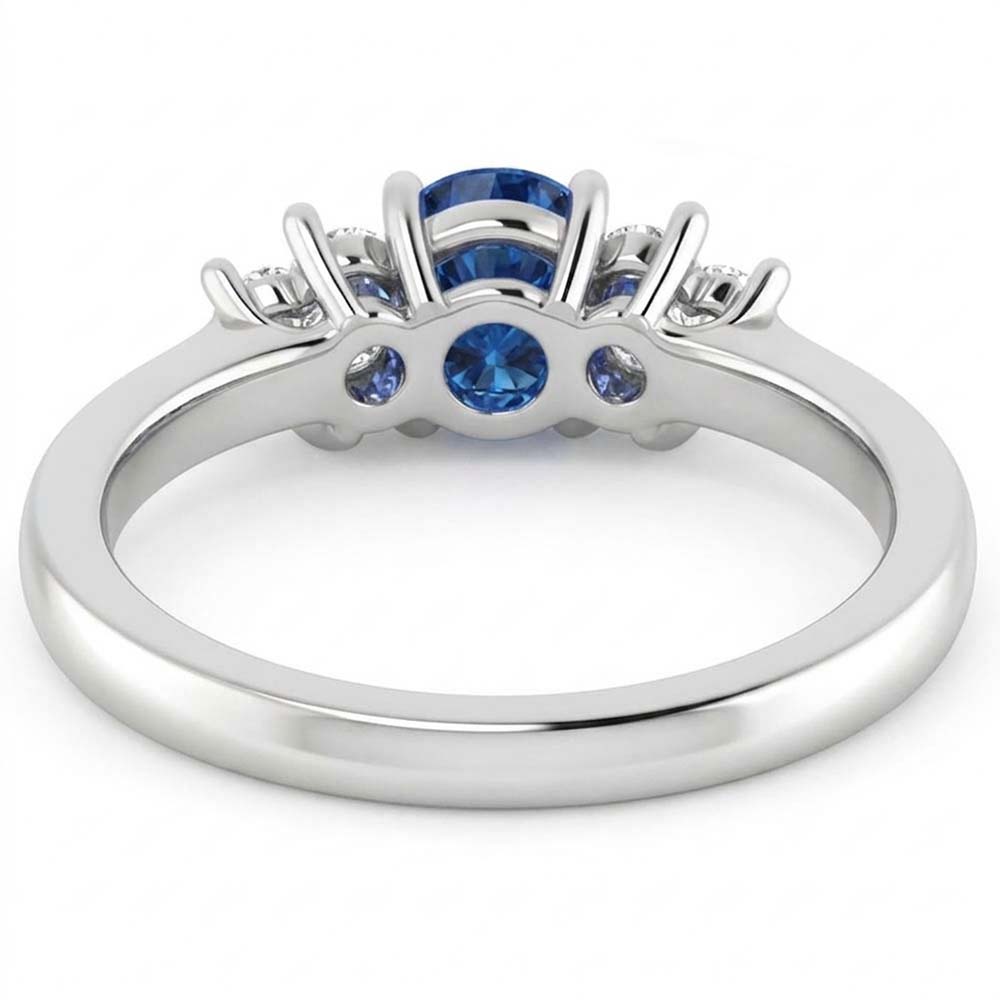 Round Blue Sapphire Stone 1.50 Carats Engagement Ring