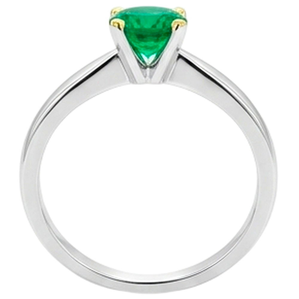 Custom Colombian Emerald Gemstone Ring 2 ct – back view