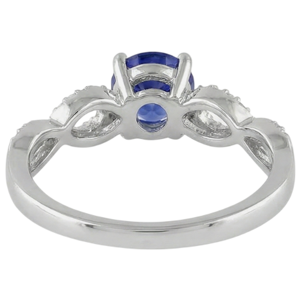 Round Cut Tanzanite 3.50 Carats Natural Earth Mined Diamond ( Not Lab Grown ) s Fancy Ring White Gold 14K