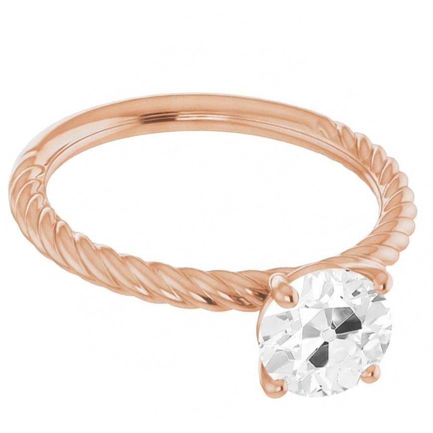 Handcrafted Solitaire Ring 2 ct – profile view