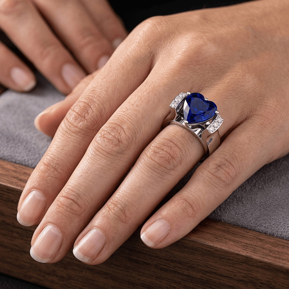 Round Natural Earth Mined Diamond ( Not Lab Grown ) Jewelry Sapphire Ring Bar Set Style 3.50 Carats