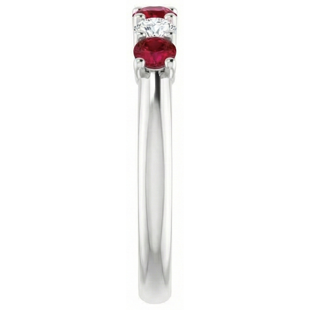 Round Natural Earth Mined Diamond ( Not Lab Grown ) Ruby Stone Ring 2 Carats White Gold 14K Jewelry