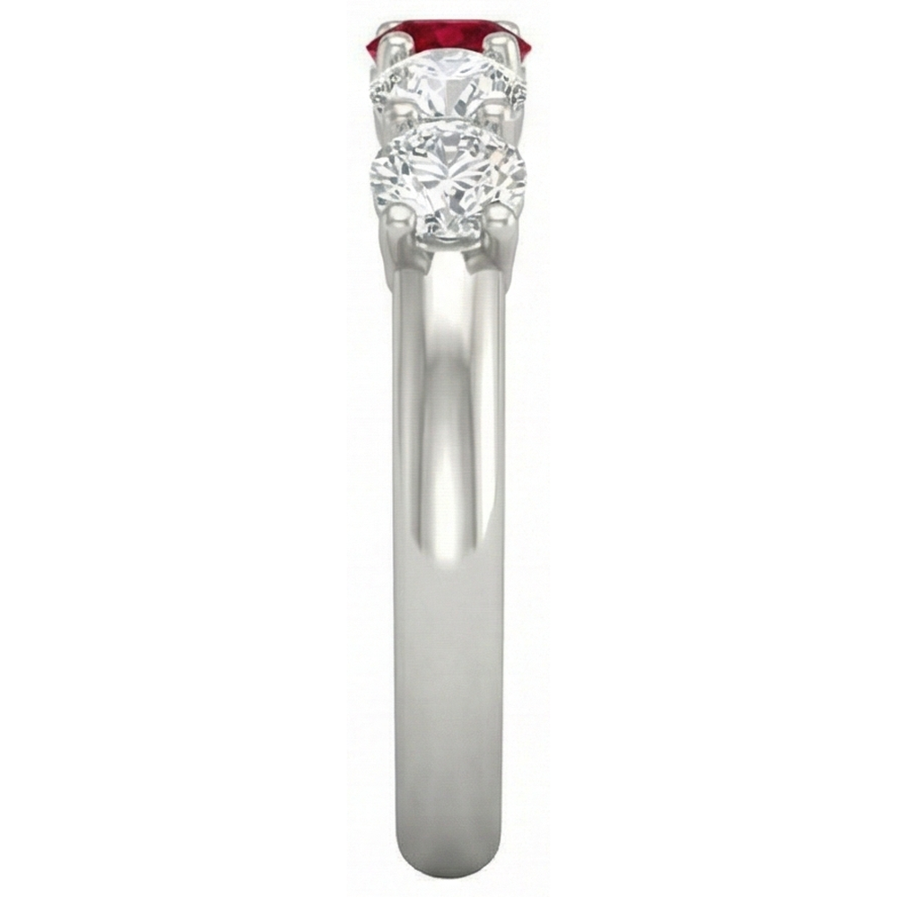 natural round ruby 1.50ct ring band detail