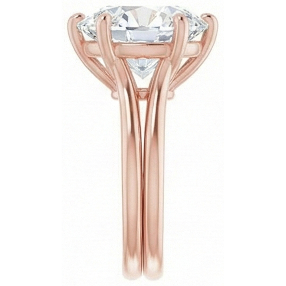 natural round diamond 6.50ct ring on white background