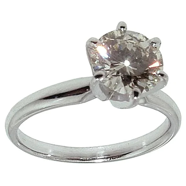Round 14K Gold Natural Diamond Ring