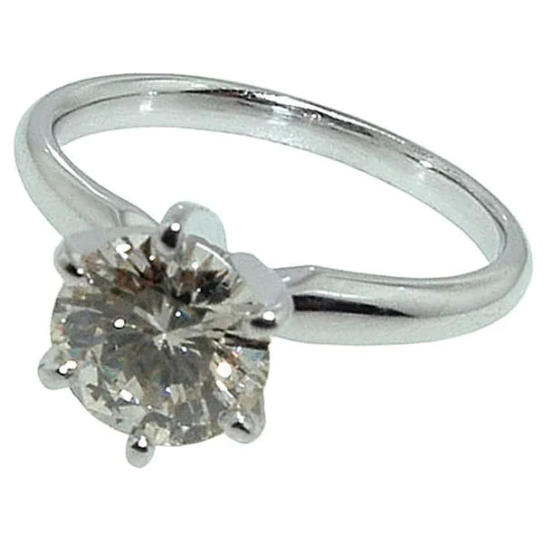 Round 14K Gold Natural Diamond Ring