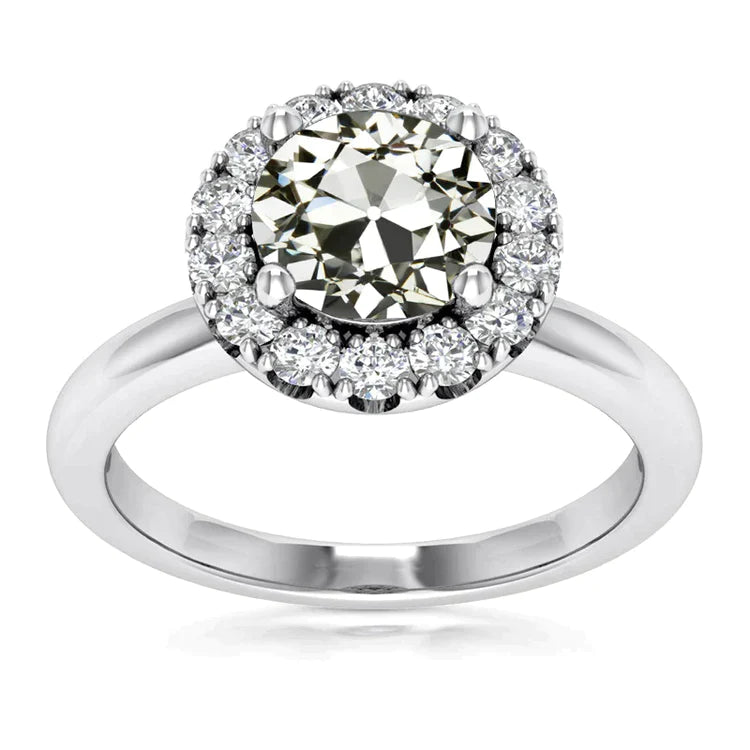 Round 4 Carat Halo Genuine Diamond Ring